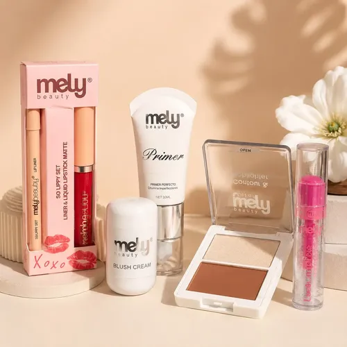 Combo Completo Maquillaje Contorno Iluminador Mascara