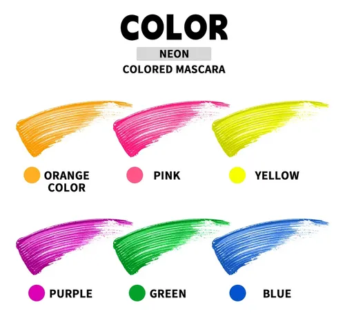Mujer Rímel Fluorescente 6 Colores Volumen Impermeable