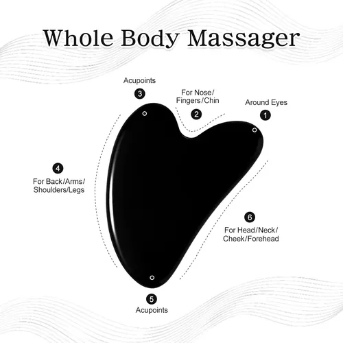 Juego De Masaje Facial Con Rodillo De Hielo Y Gua Sha Negro
