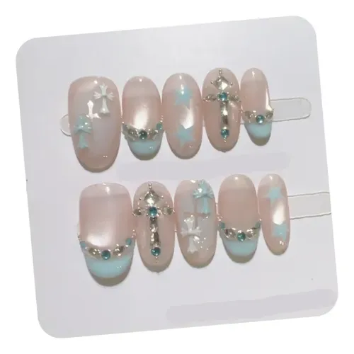 Calidad Superior Parche De Uñas Portátil Azul Hielo Claro