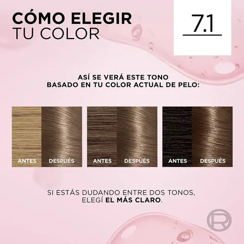 Kit Tintura Excellence Creme Tono 7.1 Rubio Ceniza