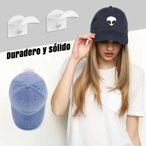 Set De 15 Ganchos Adhesivos Para Gorras, Sin Perforar,
