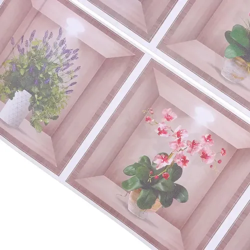 6 Hojas De Calcomanías 3d De Jarrones Y Orquídeas Pvc A