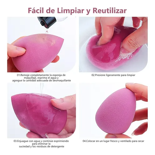 Esponjas De Maquillaje 14 Pz Base Uso Seco Y Húmedo