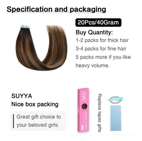Extensiones De Cabello Con Cinta Adhesiva Suyya Balayage Dar