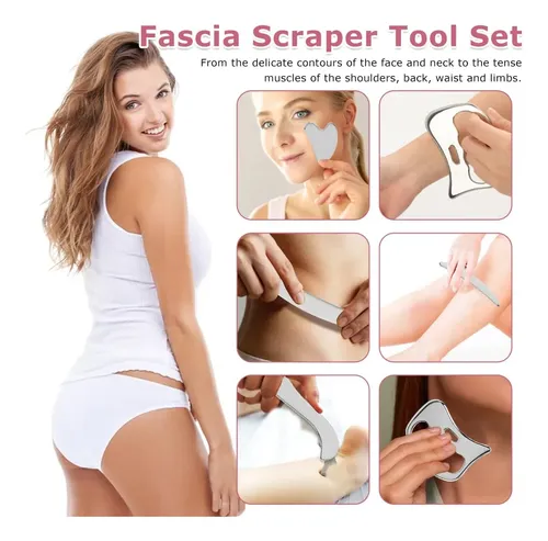 Set De Raspadores Musculares 5 En 1 De Acero Inoxidable Mass