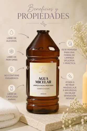 Agua Micelar De Rosas 250ml Pura Y Natural