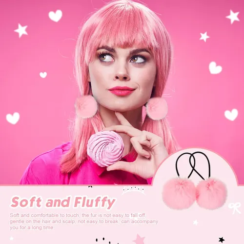 8 Pcs Accesorios Para El Cabello – Pom Pom Rosa Rosa