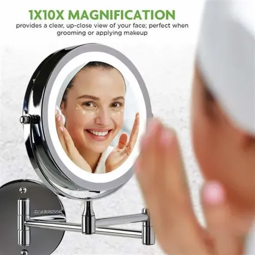 Xcj Espejo De Maquillaje Ovente Con Luz, 7”, Dual Zoom ‘