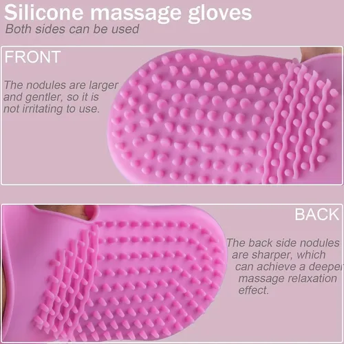 Guantes Exfoliantes Silicona Rosa Anti Celulitis Y Drenaje