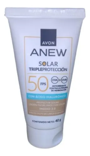 Avon Anew Protector Solar Medio3.0facial Fps50 C/hialuronico