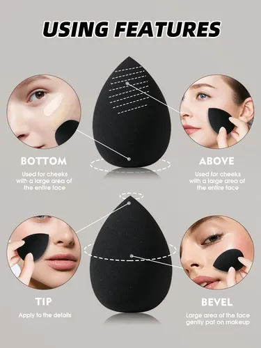 Set 30 Pinceles Y Esponjas De Maquillaje Con Neceser Negro
