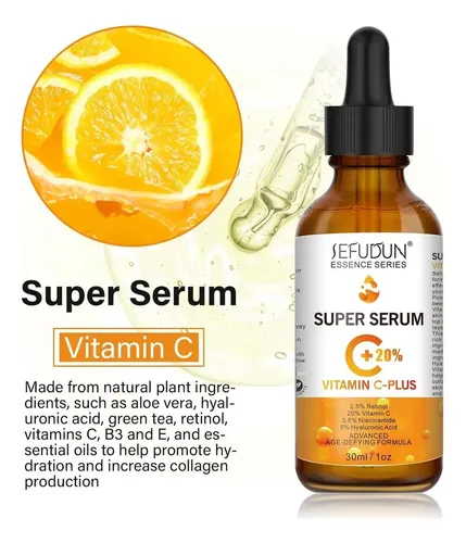 Sérum Facial Premium Con 20% De Vitamina C Y Ácido
