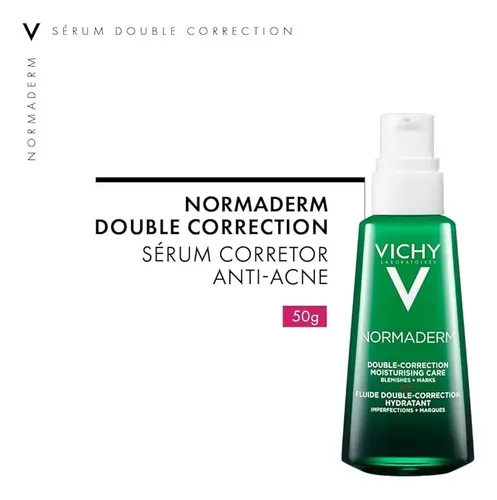 Sérum facial antiacné de doble corrección Normaderm, 50 g, Vichy, día y noche, piel grasa