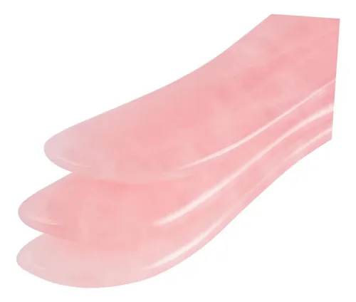 Rodillo Jade Rosa Natural Y Gua Sha Para Masaje Facial