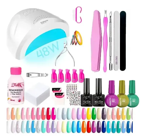 Kit Profesional Completo 34u Manicura Semipermanente Cabina