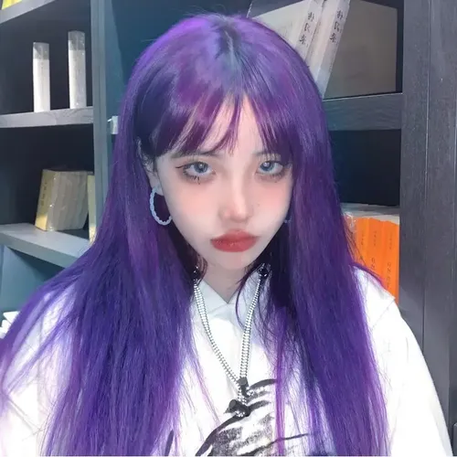 2026 Peluca De Baile De Encaje Larga Morada For Mujer