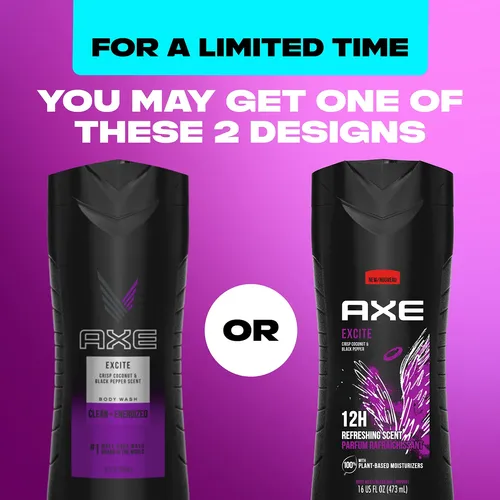 Jabón Corporal Axe Excite, Coco Y Pimienta Negra, Paquete De