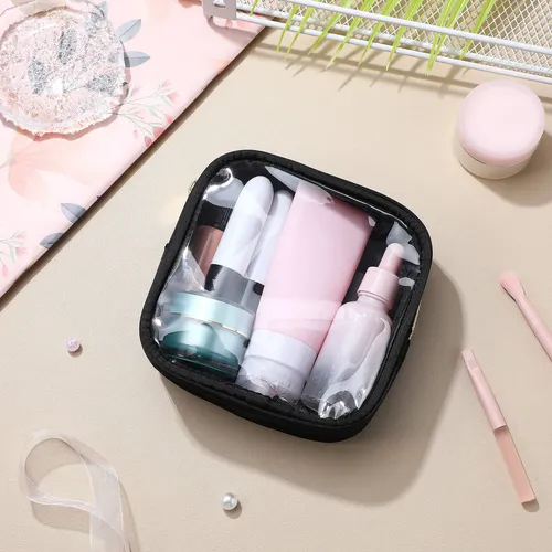 Mini Bolsa De Maquillaje Transparente Con Cierre Frontal, Z