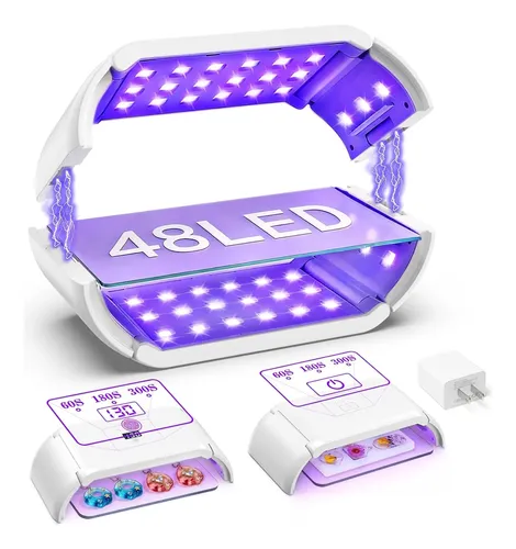 Lámpara Uv Doble 48 Leds 360° Para Resina Y Manualidades