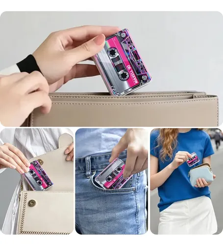 Miniespejo Plegable Portátil Con Aumento, Estilo Retro De Lo