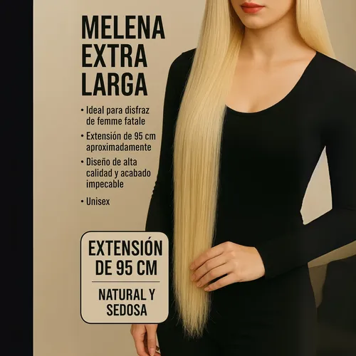 Peluca Extra Largo Rubia Para Rapunzel Enredados Disfraz