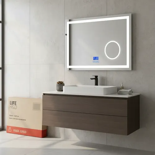 Espejo Luz Led Desempañador Baño Vestidor 50×70 Bluetooth