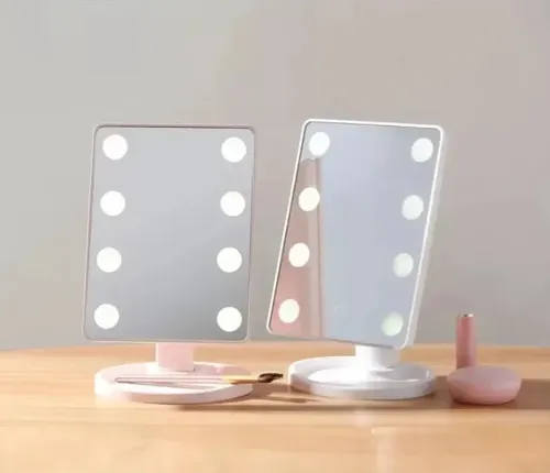 Espejo Maquillaje Luz Led Táctil Giratorio 3 Modos Makeup