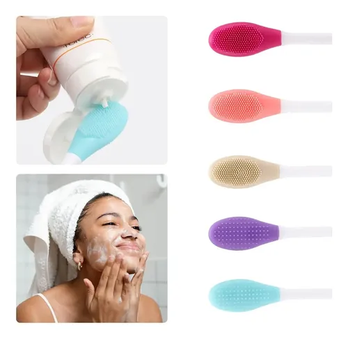 pack x12 Cepillo Exfoliante Para Punto Negro Y Labios Limpiador Facial Con Espatula De Silicona Rebaratooo