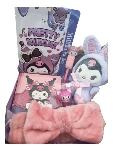 Kit De Maquillaje Kuromi Sombras Peluche Vincha Lipgloss