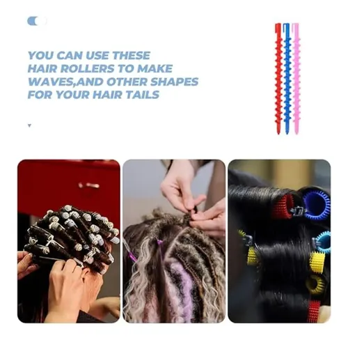 Rulos En Espiral Para Cabello Corto, 20 Unidades, Rizos Ajus