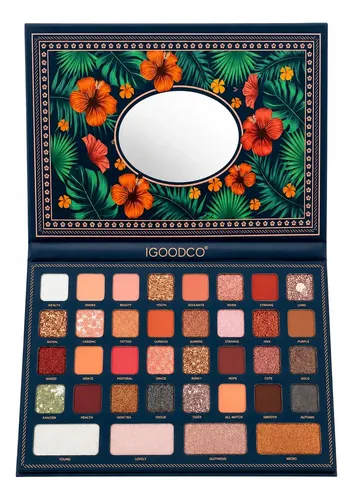 Paleta De Sombras Iluminadores Y Bronzer Igoodco 36 Tonos Azul Oscuro