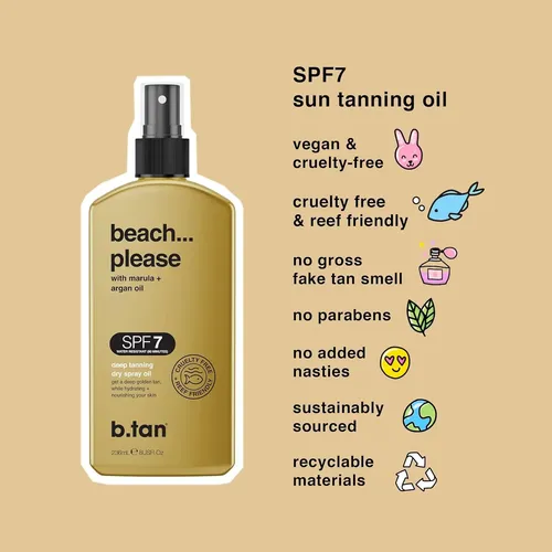 B.tan Spf 7 Deep Tanning Spray Seco | Playa… Por Favor Bro