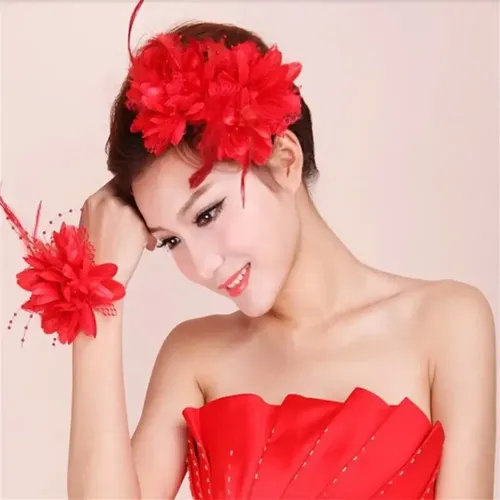 Broche Moderno Con Plumas, Pinza Para El Pelo, Cuentas De Fl