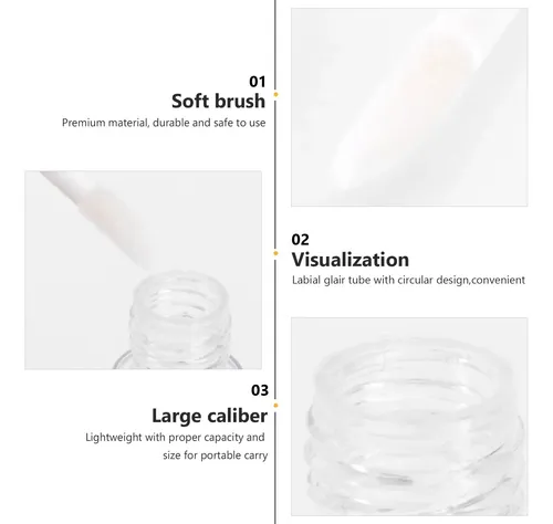 Tubos De Brillo De Labios Vacíos 10ml Transparente Con Tapa