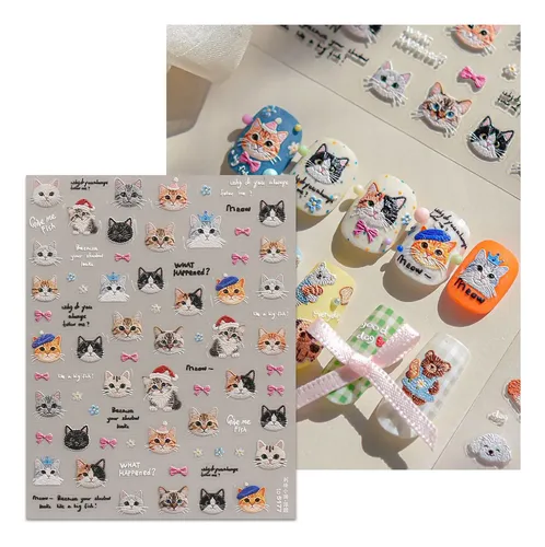 Prima Stickers 3d For Uñas Diseño Kawaii Autoadheribles