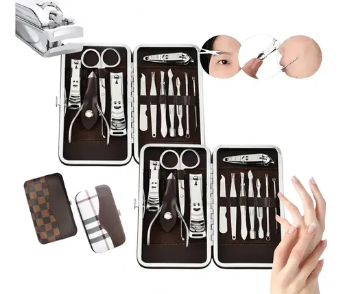 Manicura Pedicura Set 24 Piezas De Acero Inoxidable Estuche Veoquiero
