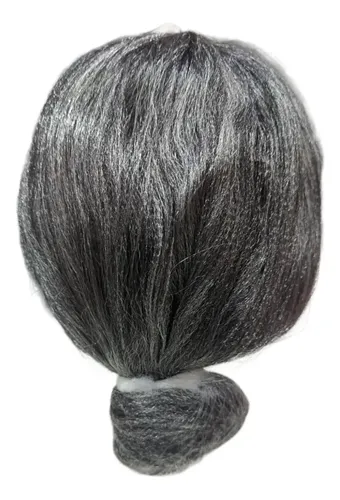 Peluca Abuela Gris Rodete Cotillon