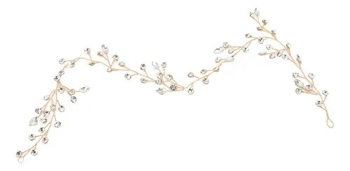Gold Rhinestone Bridal Hair Vine Classic Simple Wedding