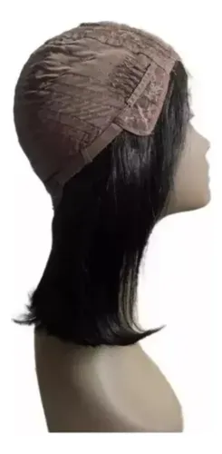 .. Peluca Corta De Encaje Natural De 35 Cm De Cabello Humano