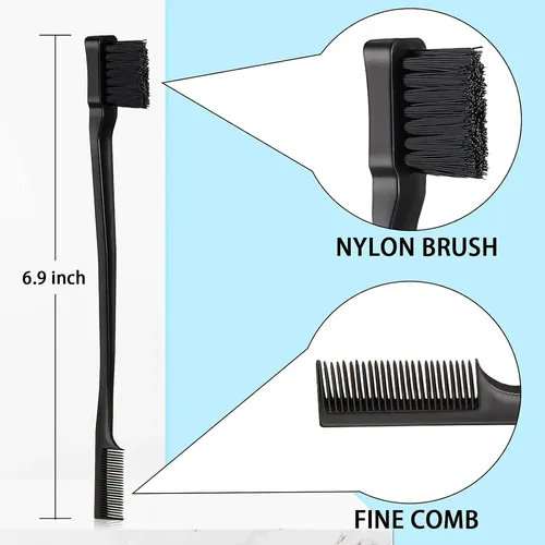 Juego De 3 Cepillos Para El Cabello Slick Back, Cepillo De C Negro