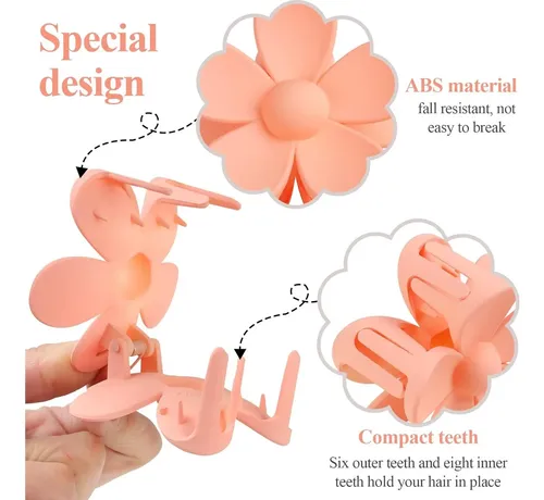 Clip De Garra De Flor 7 Piezas Vivinin Para Cabello Grueso