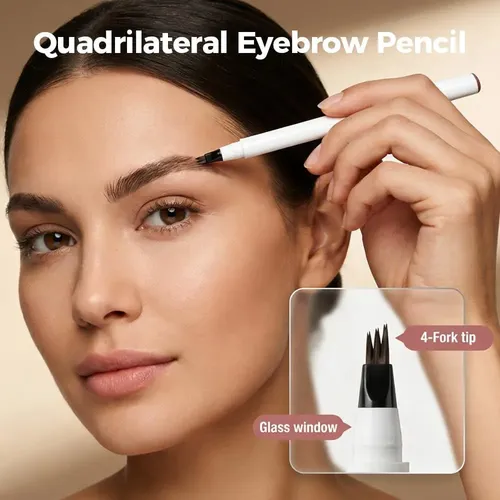 Lápiz De Cejas Microblading 4 Puntas 2026 Marrón Oscuro