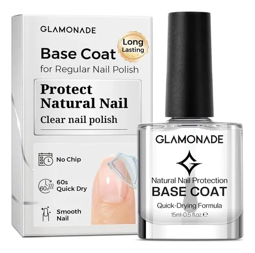 Esmalte Base Transparente Glamona De Larga Duración