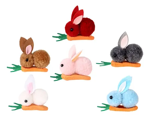 6 Pinzas Conejito Pascua Para Cabello