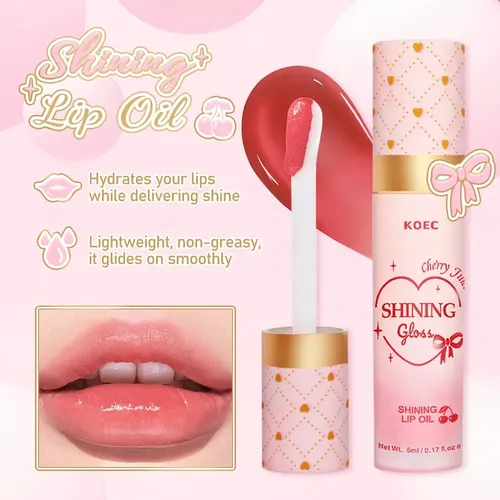 Set De Labios Koec Juicy Cherry, Kit De Hidratación Y Brillo