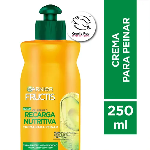 Crema Para Peinar Fructis Recarga Nutritiva Garnier 250 Ml