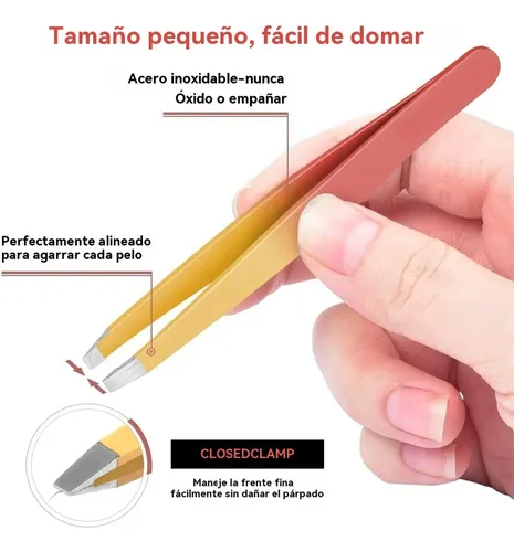 W Kit 7pzs Pinzas For Cejas Profesionales Con Tijera Tj