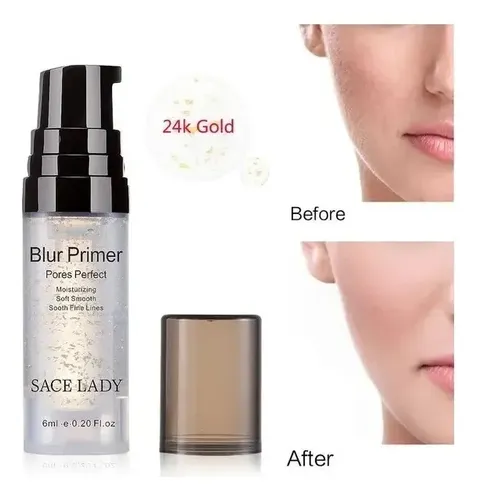 Prebase Maquillaje Satinada Transparente Con Oro 24k Gold