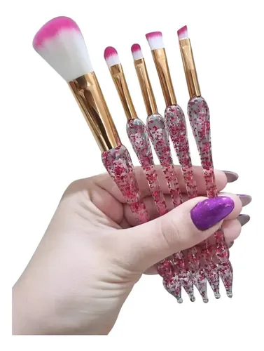 Set Brochas Pinceles Mango Glitter Shimmer X 5 Un